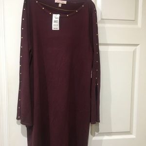 Harlow & Rose Knit Dress With Studded Sleeves